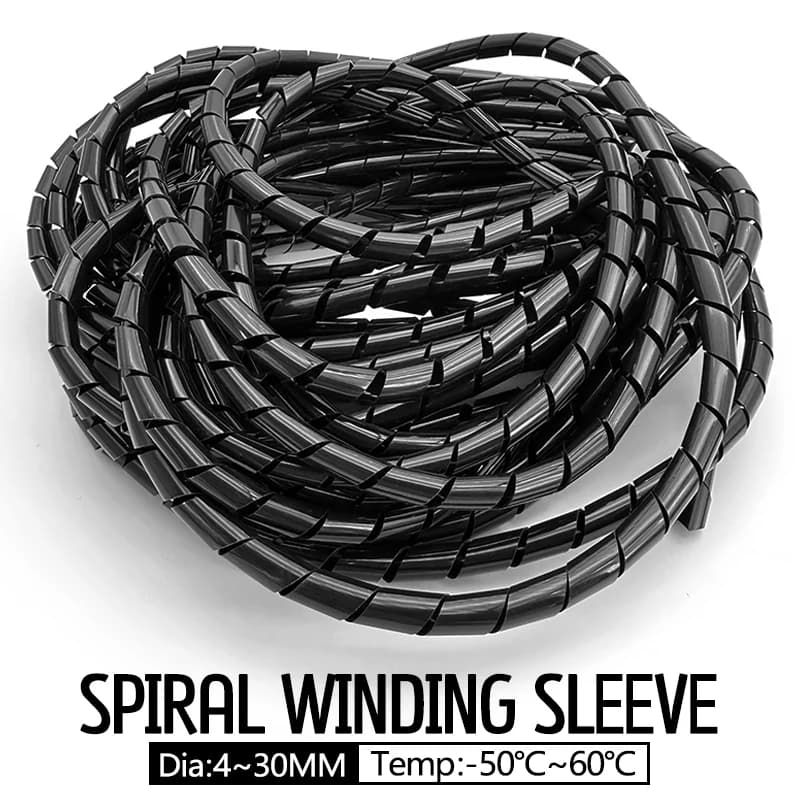 Manicotto per cavo isolato resistente all'usura con tubo avvolgitore a spirale in PE espandibile da 4-30 mm per la gestione dei cavi domestici/ufficio