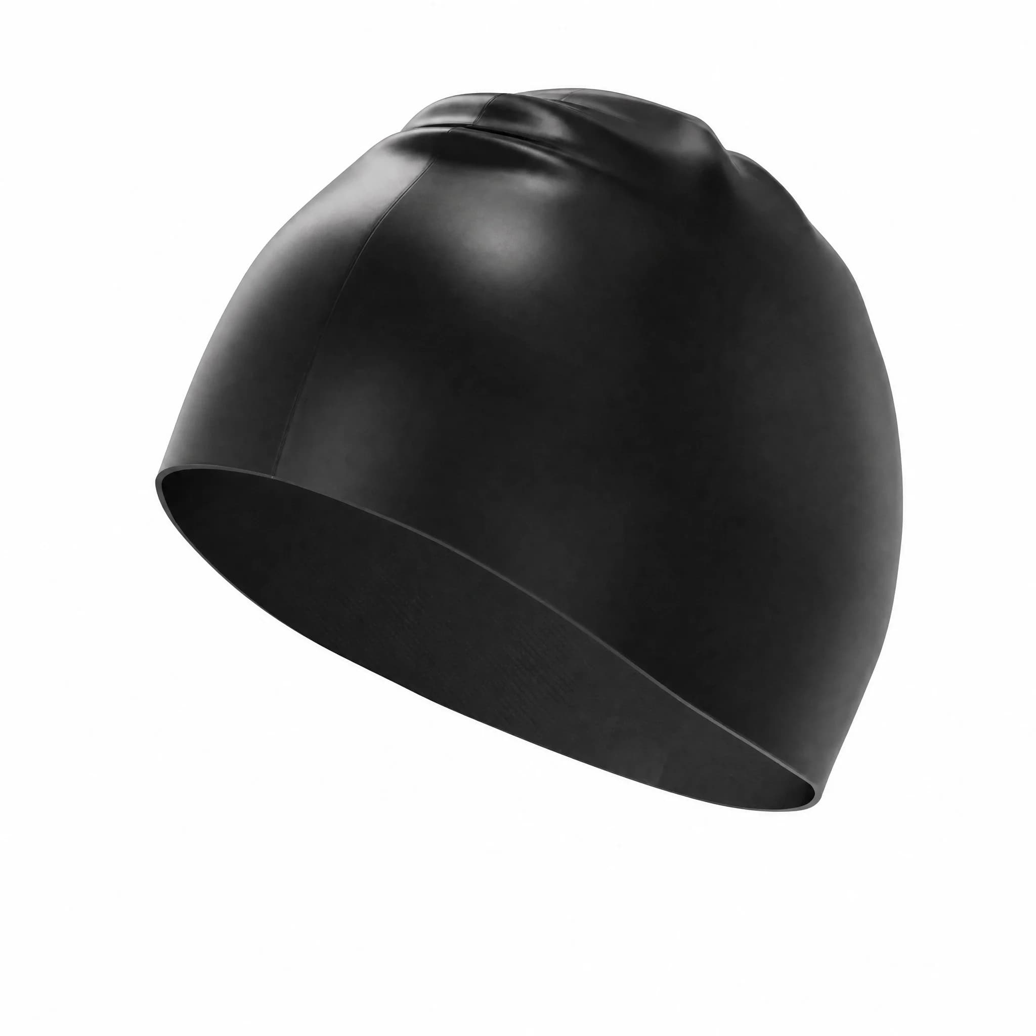 Unisex Classic Soft Silicone Swim Cap, Black & White, Flexible Waterproof Non‑Slip Comfortable for Intensive Training