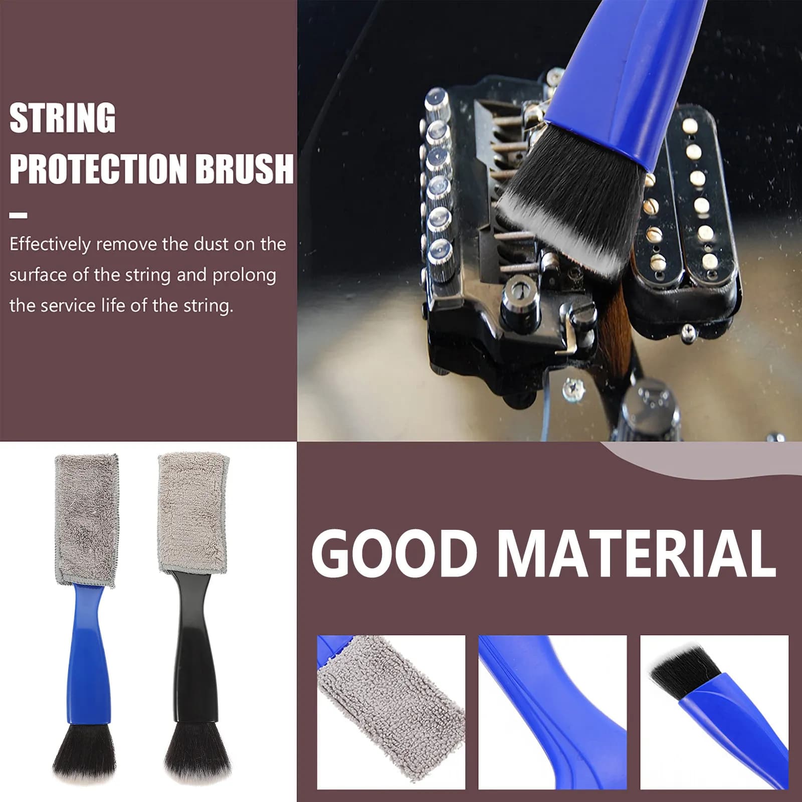 2 Pezzi Spazzole per la Pulizia della tastiera, Strumenti per la Manutenzione della Chitarra e Accessori per la Pulizia del Fretboard Piccoli