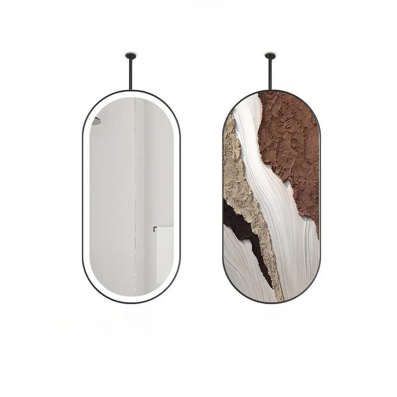Appeso, con lampada, specchio bifacciale, bagno luminoso, specchio cosmetico ovale a soffitto