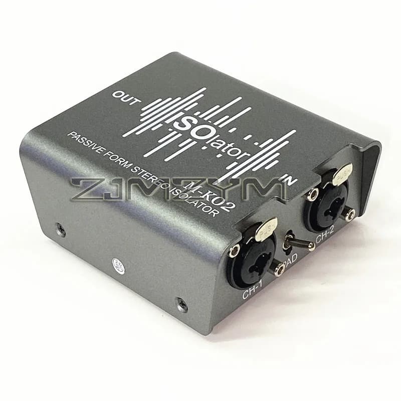 Dual passive stereo audio signal insulation from 6.5 mm to XLR 2 in 2 out Hum Eliminator Box XLR noise switcher for M-KO2 male orbital
