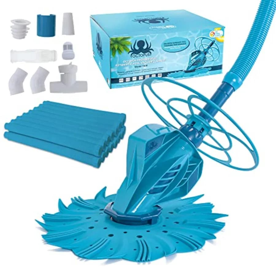 Aspiratore per piscina interrata, tubo in PVC, nero, rimozione automatica di detriti e foglie con forte potenza di aspirazione