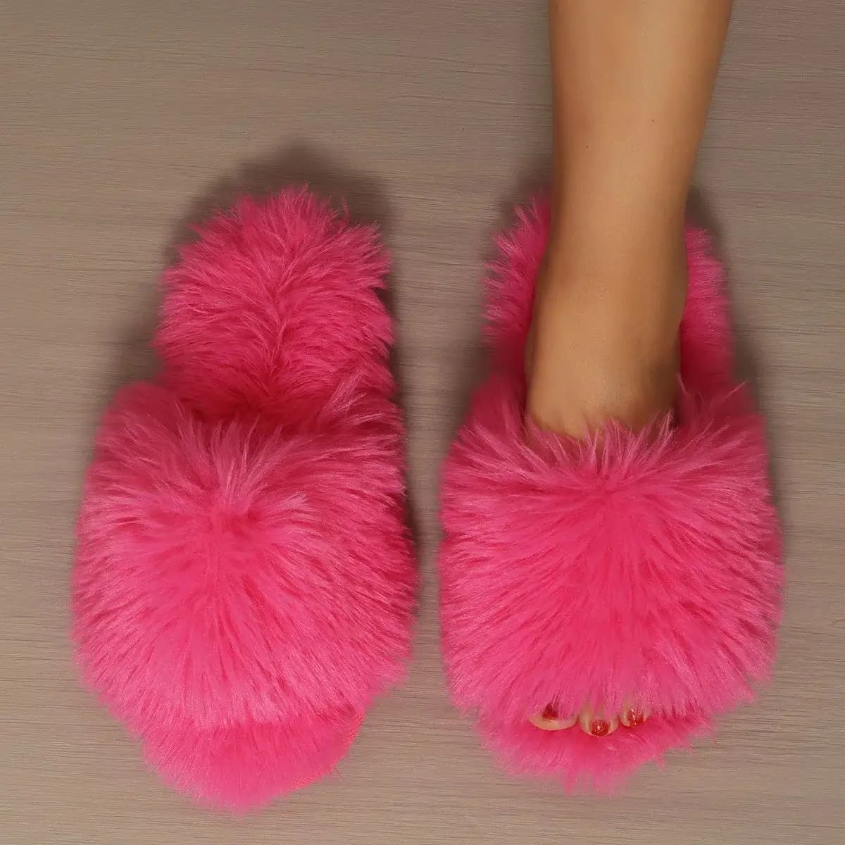 Pantofole da donna per interni 2024 Autunno Inverno Nuove Ciabatte Comode da Casa in Peluche alla Moda Giovanili