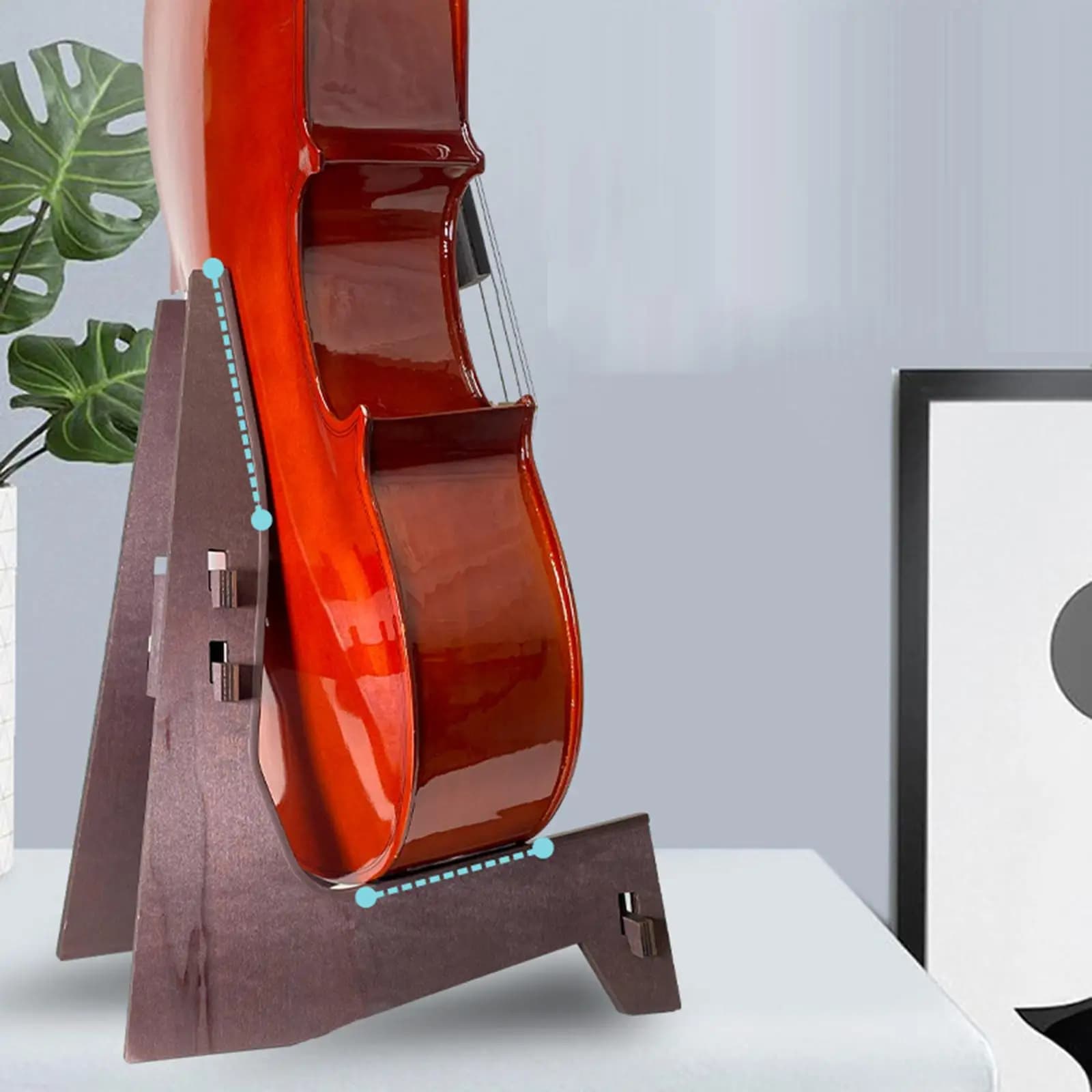 Supporto Portatile in Legno per Violoncello, Gancio da Parete Staccabile per Violino, Chitarra, Basso, Ukulele, per Sala di Pratica
