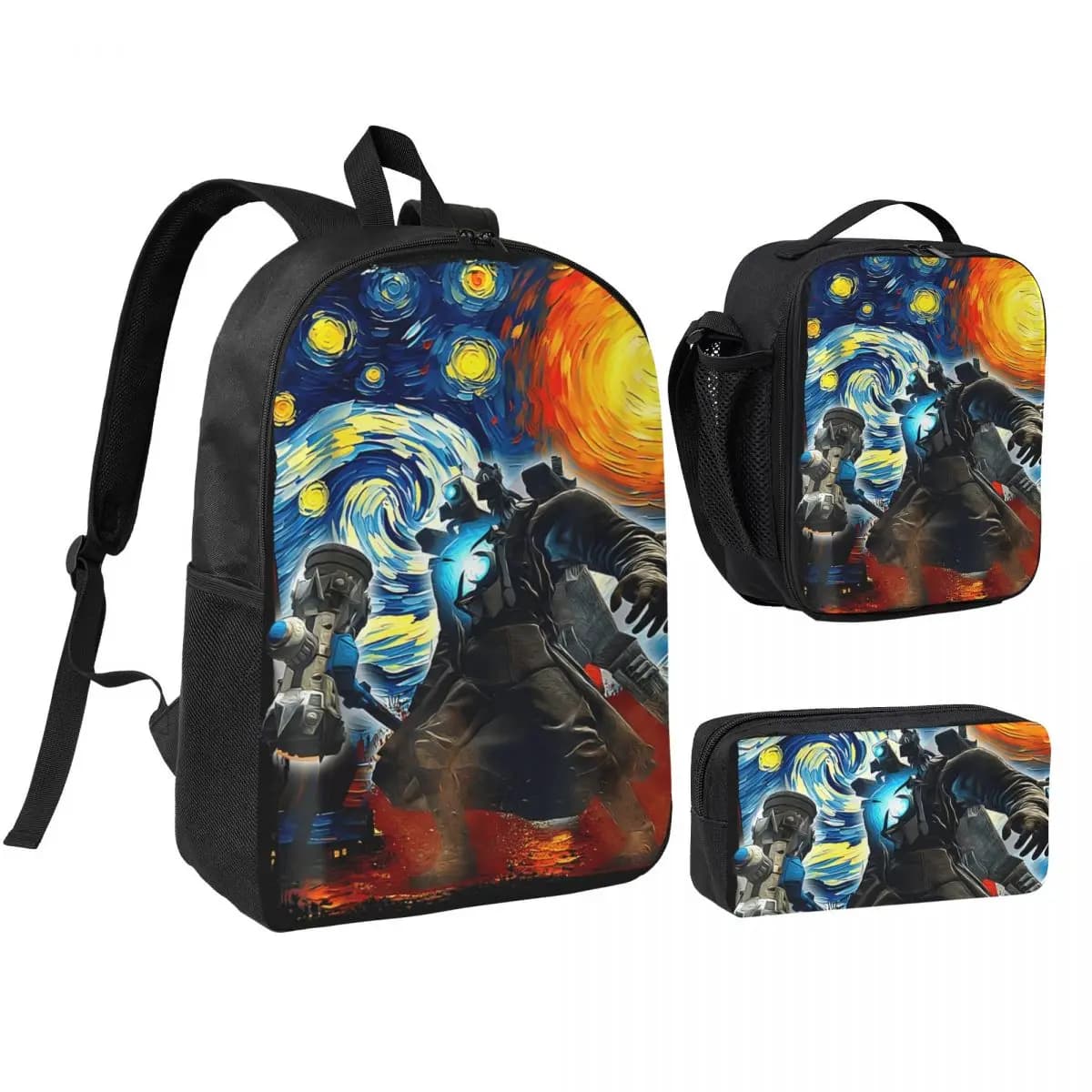 Skibidi Toilet Tiviman - Speakerman - TVman Gifts For Kids Boy 3pecs/set Backpack for Student Canvas Bags Lunch bag Pencil Case
