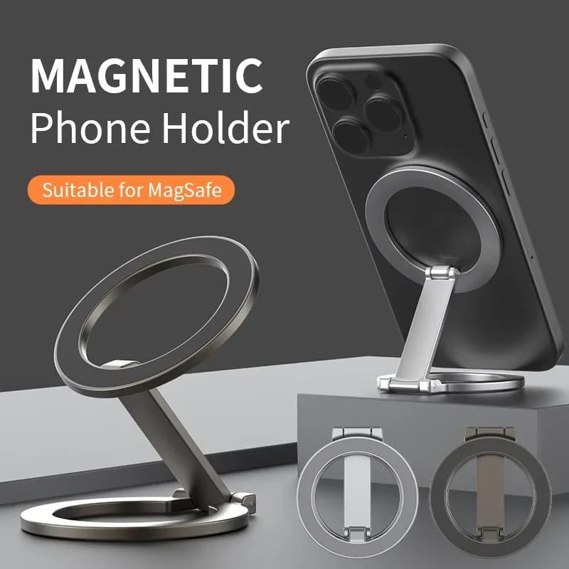 Supporto Magnetico Pieghevole a Doppia Faccia per Telefono, Compatibile con Magsafe, per Palestra, Tapis Roulant, Supporto Universale Pieghevole per Auto, Stand Magnetico per Smartphone
