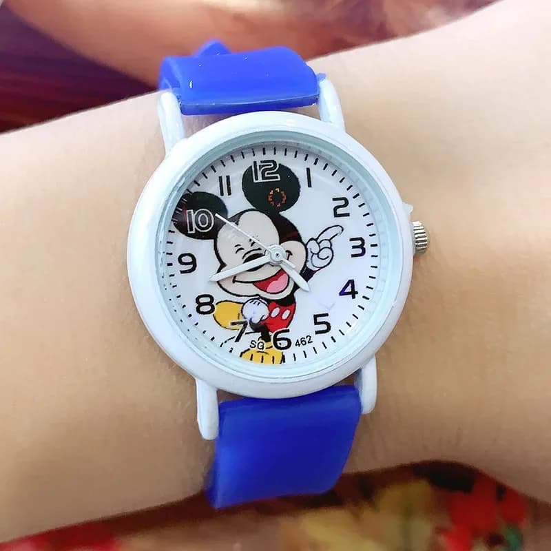 Disney Mickey Mouse Cartoon Kids orologi cinturino in Silicone morbido impermeabile orologio al quarzo per bambini luminoso per regali per ragazze dei ragazzi