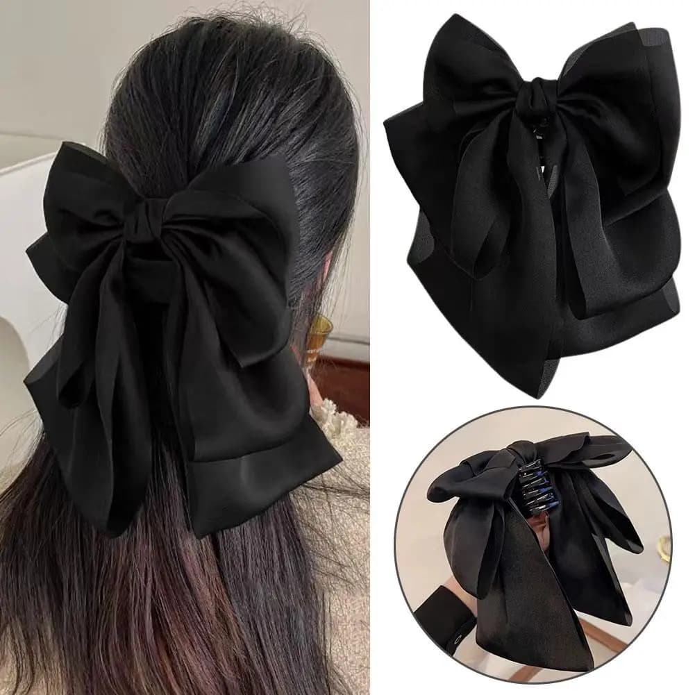 Hot stile coreano di grandi dimensioni fiocco fermaglio per capelli artiglio morsetto accessori per capelli copricapo mollette alte nuove ragazze coda di cavallo donne donne N8T4