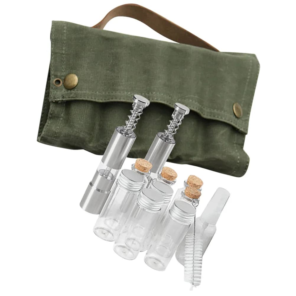 Set Portatile di Bottiglie Spray per Spezie con Contenitore e Borsa per il Trasporto, Accessorio da Viaggio per Campeggio e Picnic all'Aperto