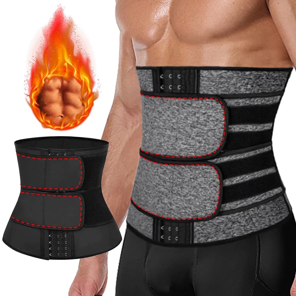 Cintura Dimagrante Sauna per Uomo, Guaina Modellante per Sudorazione, con Cinghie Regolabili, Corsetto per Perdita di Peso