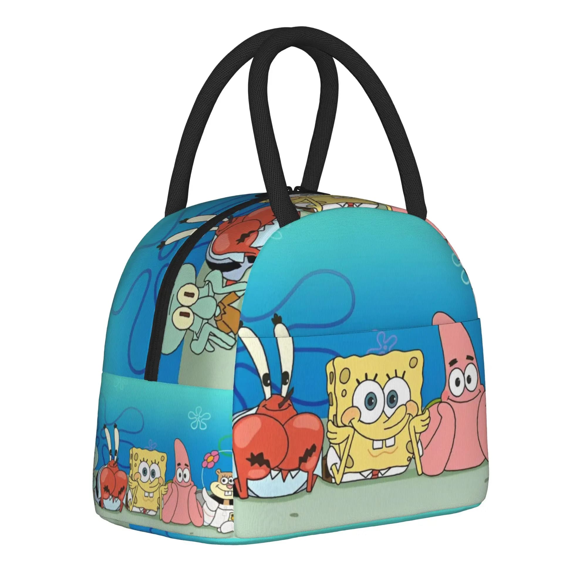 Borsa termica per il pranzo Squidward Tentacles Sandy Cheeks, borsa frigo riutilizzabile, contenitore per il pranzo, borsa termica SpongeBob per esterni