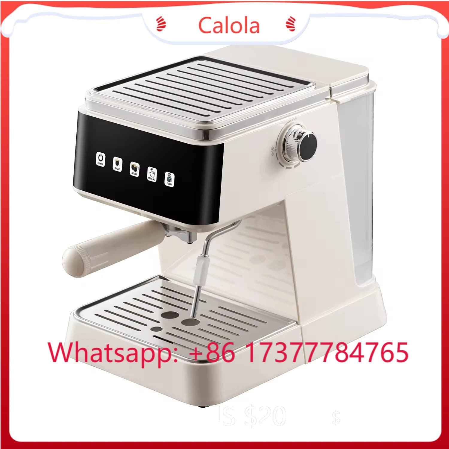 Commercial Semi-Automatic Espresso Machine, 20 Bar High Pressure Filter Brewing, Easy Operation & Cleaning