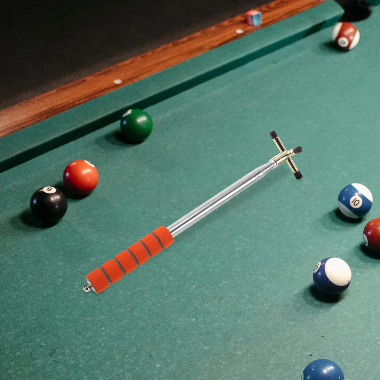 Supporto per Stecca da Biliardo Regolabile in Acciaio Inossidabile, Design Retrattile, Impugnatura Antiscivolo, Portatile, Ponte per Biliardo e Snooker