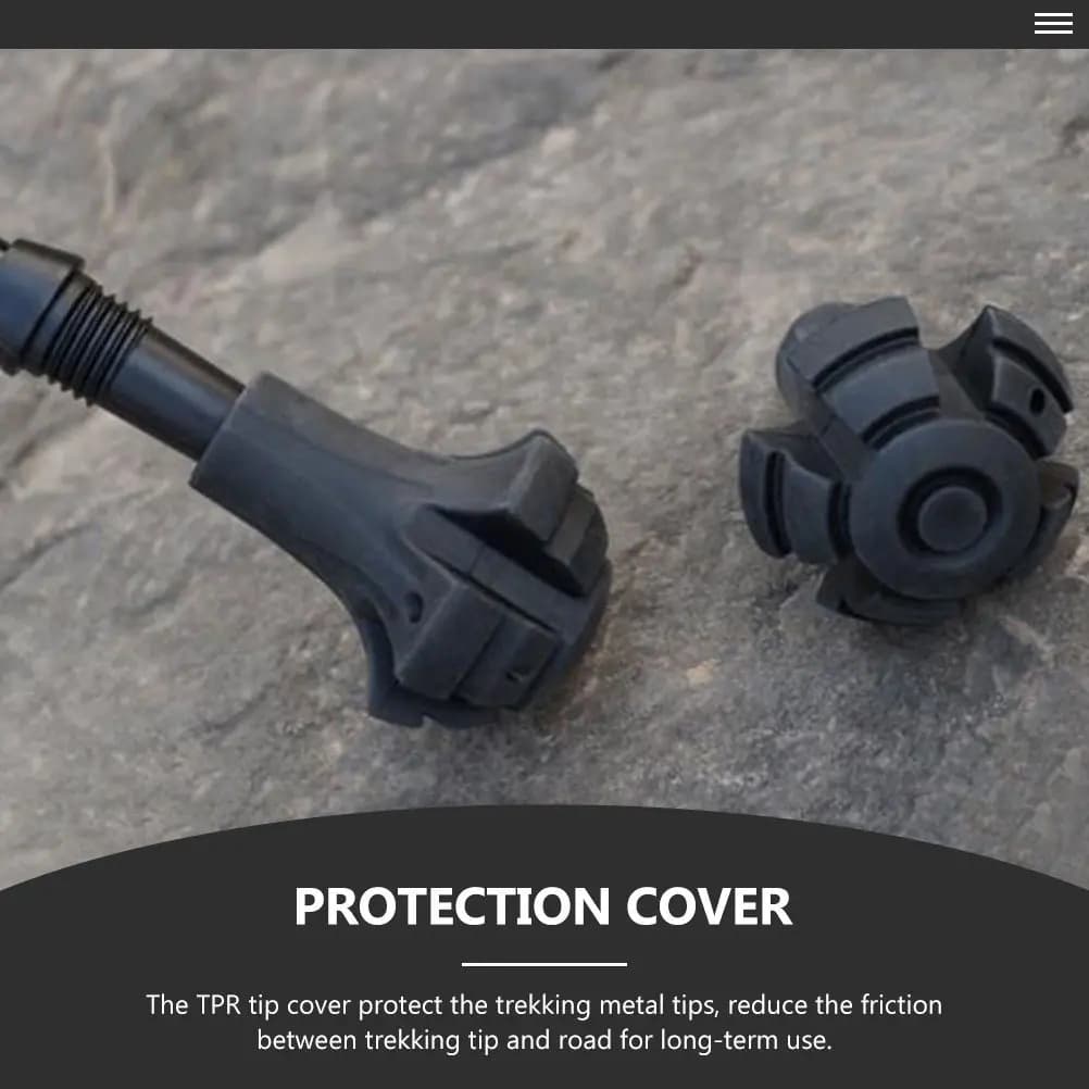 4Pcs Alpenstock Tip Covers Durable Tpr Non Slip Protector for Trekking Hiking Walking Pole Alpenstock Cover Tip Cover