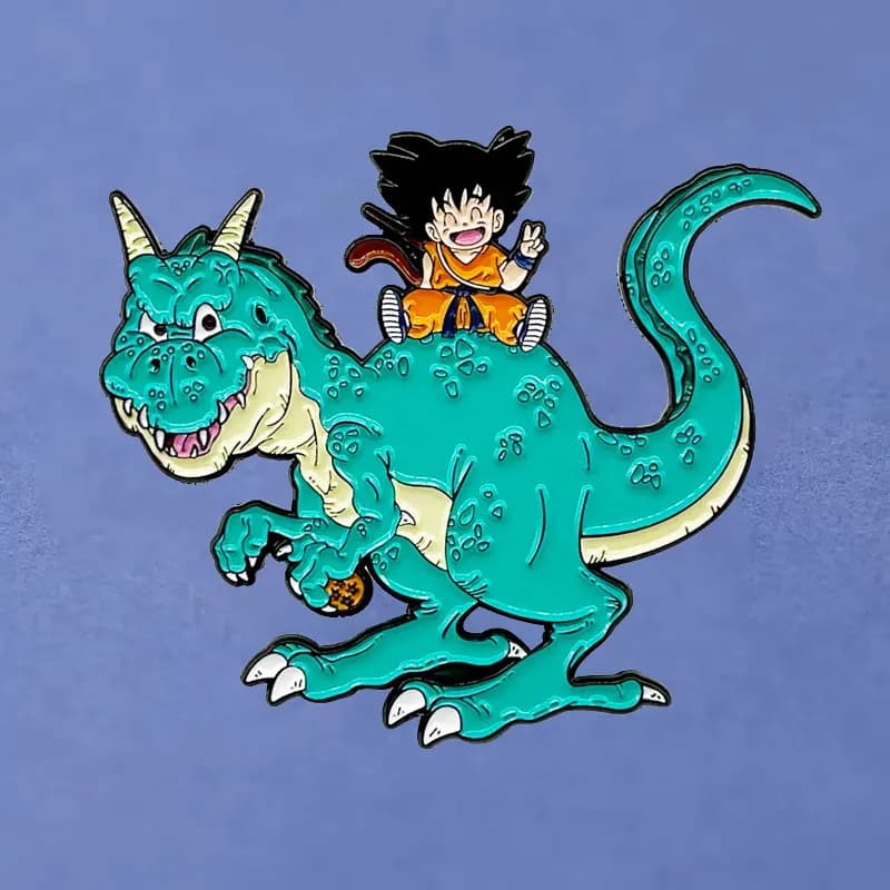 Dragon Ball Dinosaur Goku Anime Lapel Pins Backpack Jeans Enamel Brooch Pin Women Fashion Jewelry Gifts Cartoon Badges