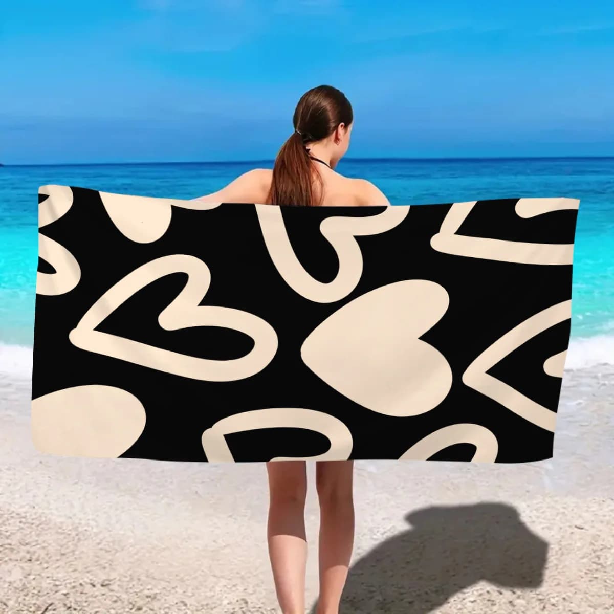 Telo Mare in Microfibra Asciugatura Rapida Stampa Leopardata Design Cartone Animato per Sport Nuoto Fitness Outdoor Hotel Viaggi Estivi Bagno