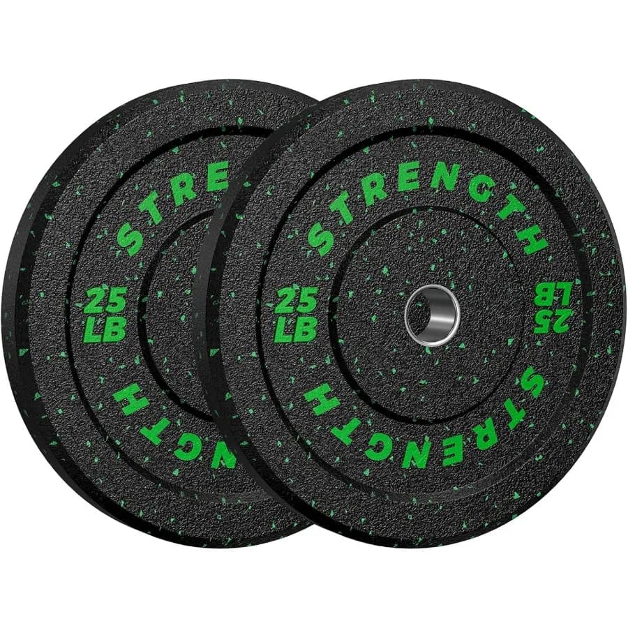2 inch bumper plates Rubber weight plates with barbell Set for strength training in home gym 20-260 pounds Multiple options