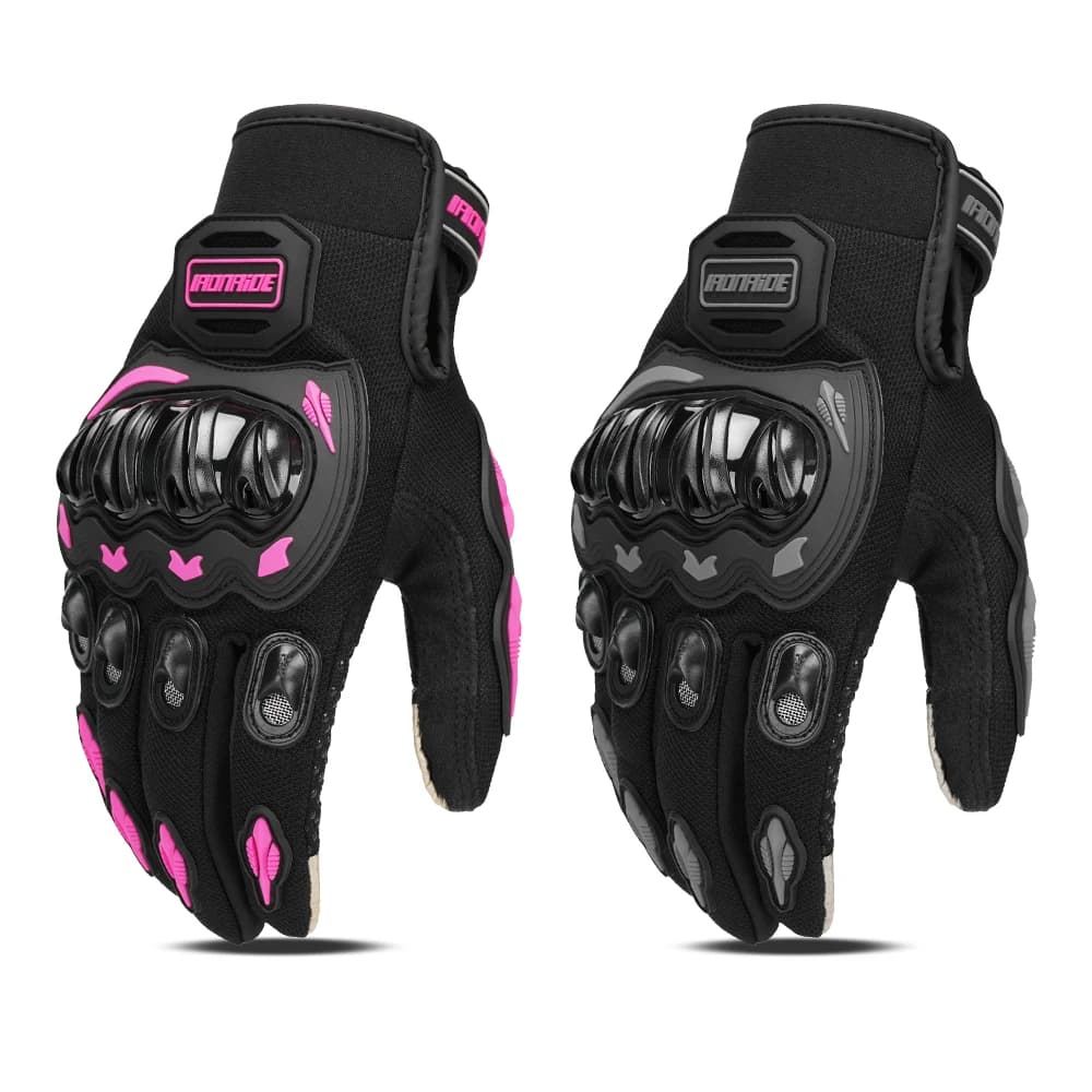 Guanti da Moto Traspiranti, Protezione Completa delle Dita, Touch Screen, per Motocross e Guida All'aperto, Antiscivolo, Taglie M-2XL