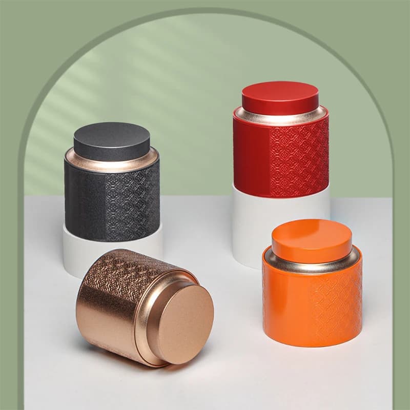 Organizer portatile in rilievo Seal Tea Tin Box lattine Mini Tea Caddy Kung Fu Tea Sealed Can conservazione dell'imballaggio della raccolta della frutta secca