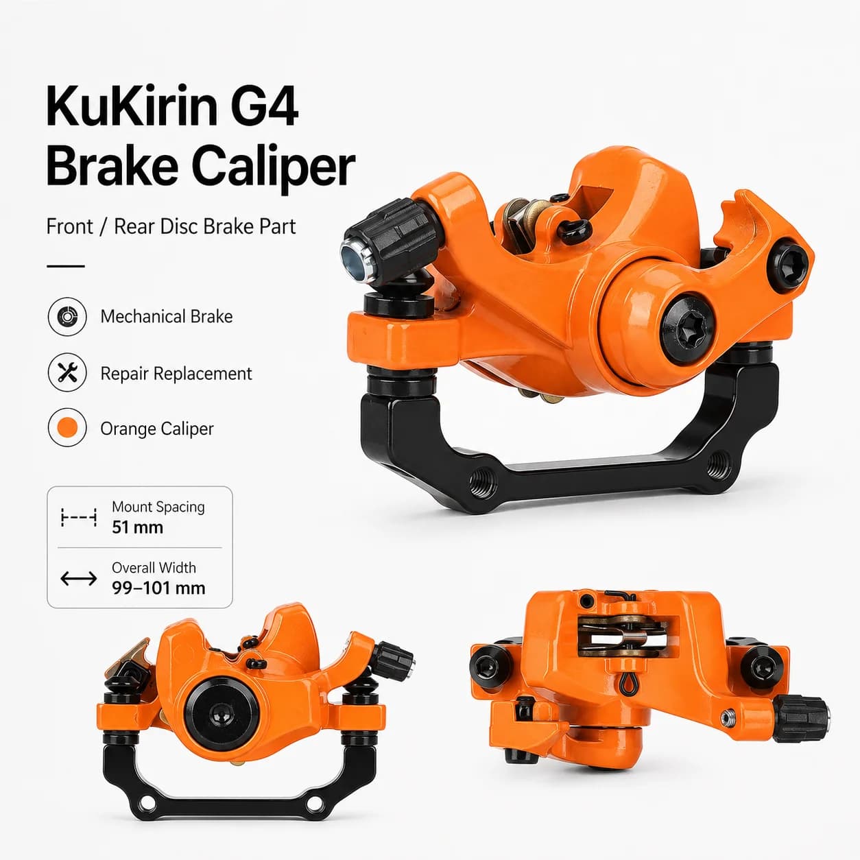 Mechanical Disc Brake Caliper for KuKirin G4 Electric Scooter Front Rear Brake Assembly Repair Replacement Spare Part