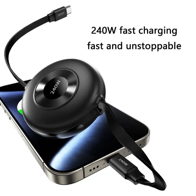 652F Cavo USB C a C potenza da 240 W retrattile per controller gioco per telefono Ricarica rapida Sincronizzazione