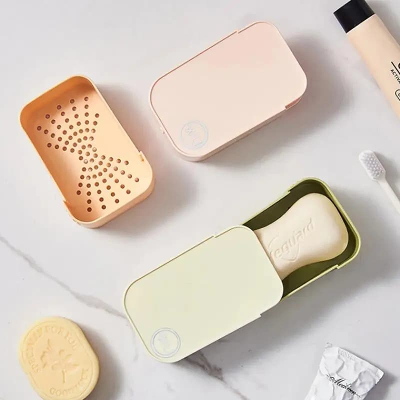 1 New High-quality Portable Travel Soap Box With Double-layer Drainage, Bathroom Storage Rack, Drainage, Mold Prevention