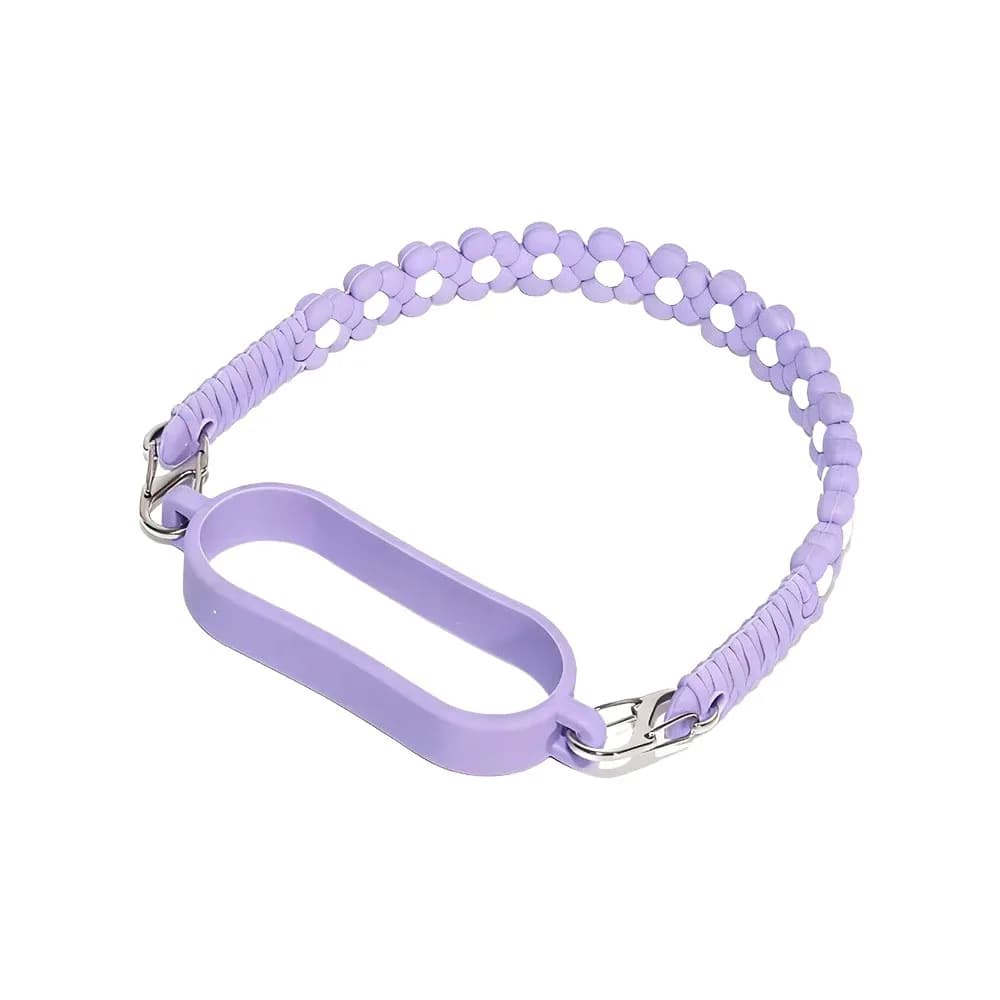 Maniglia in silicone a forma di fiore a cinque petali per bottiglia d'acqua, portatile, diametro da 5 a 11 cm, cinturino staccabile per borraccia.
