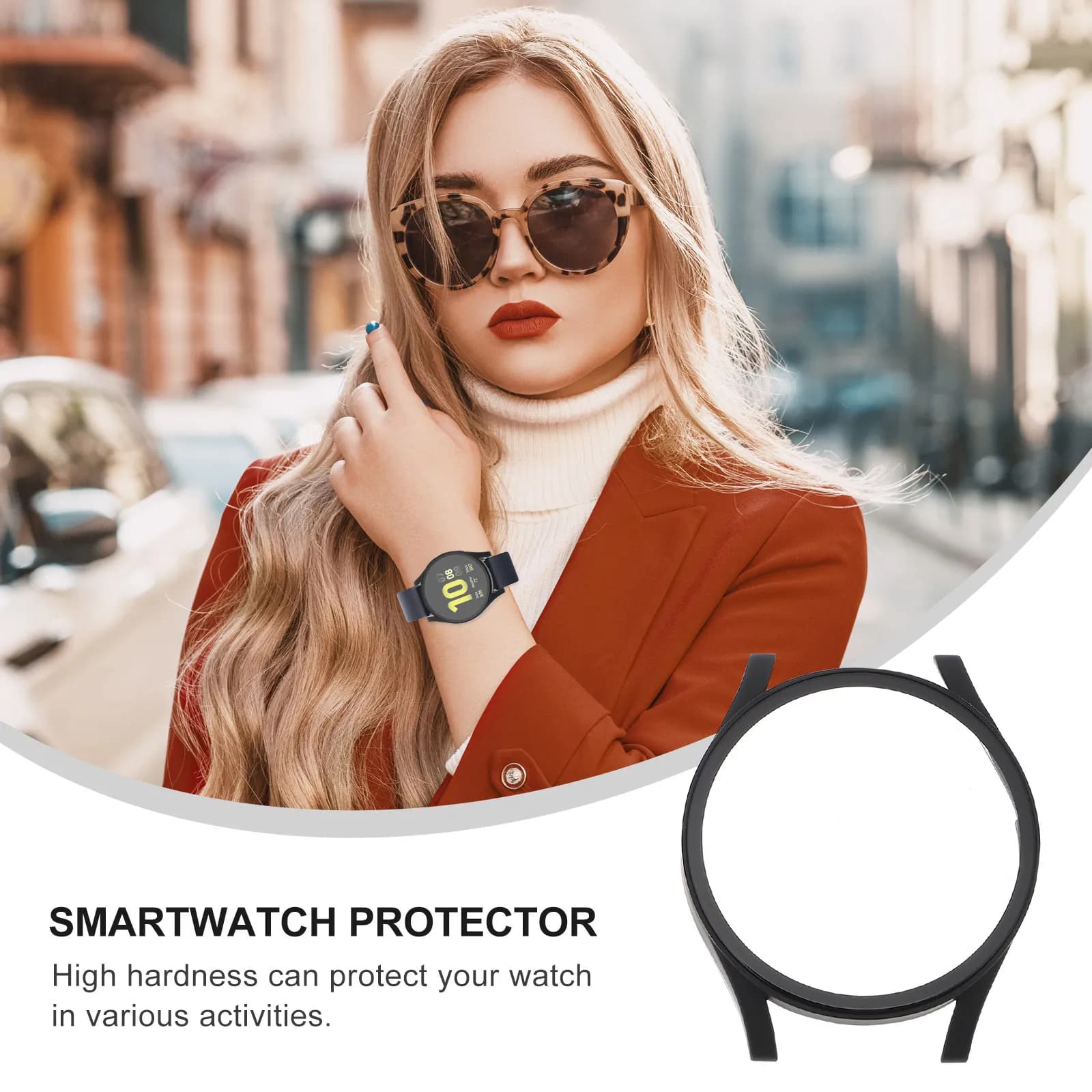2 pezzi di copertura protettiva per orologio, resistente ai graffi, copertura completa, custodia per smartwatch, compatibile con la protezione per smartwatch