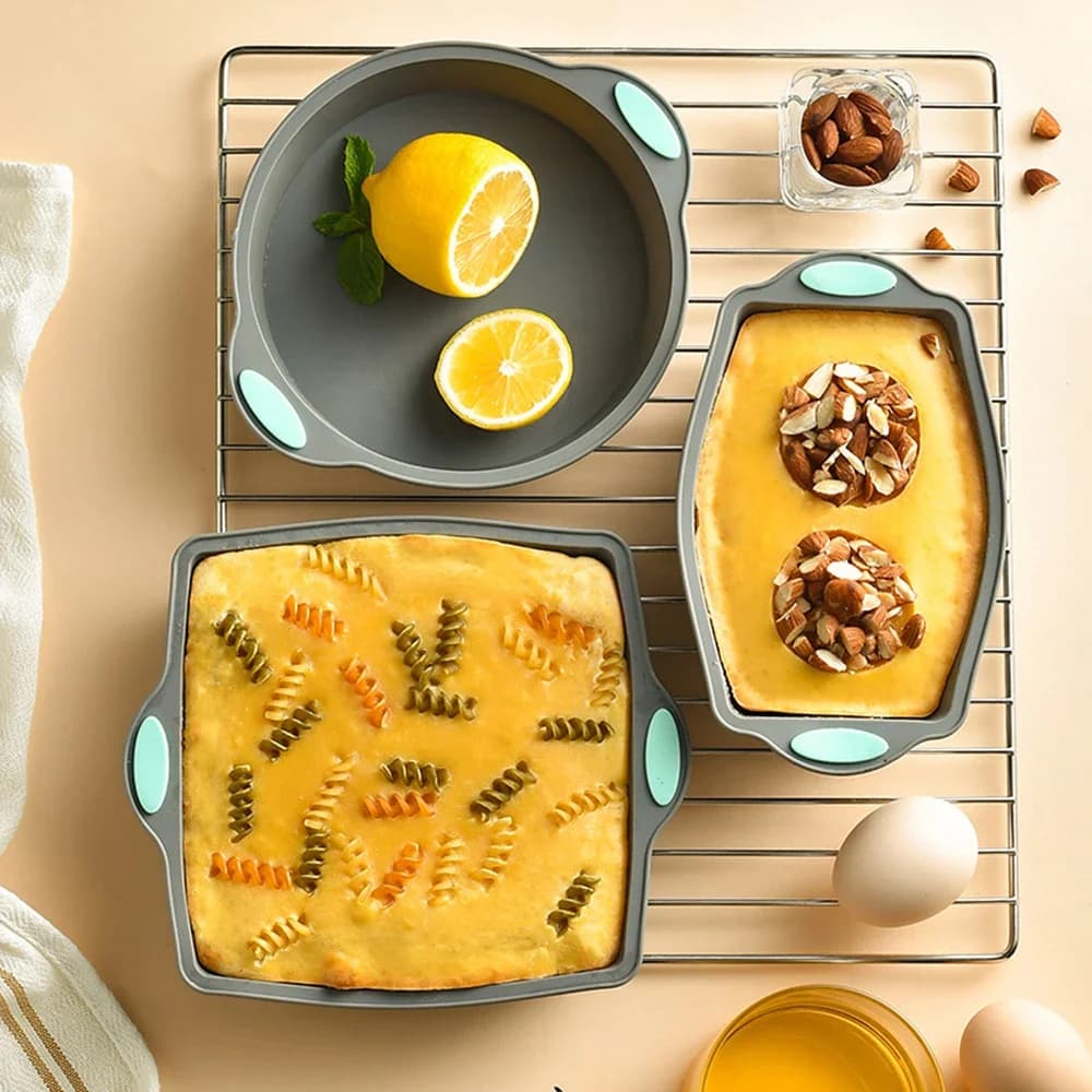 Stampo per Muffin in Silicone per pane resistente al calore teglia da forno antiaderente da cucina Set di teglie per torte stampo per torta 3D strumento per pagnotta da forno per pasticceria