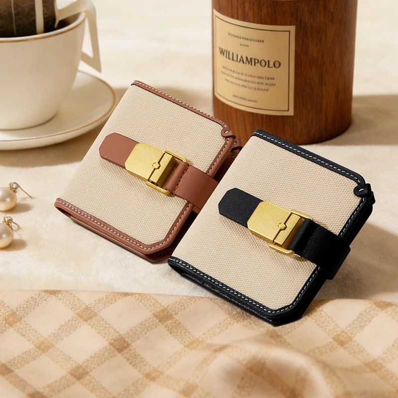 Portafoglio da donna per il tempo libero, porta carte corto e semplice, porta carte multifunzionale e alla moda