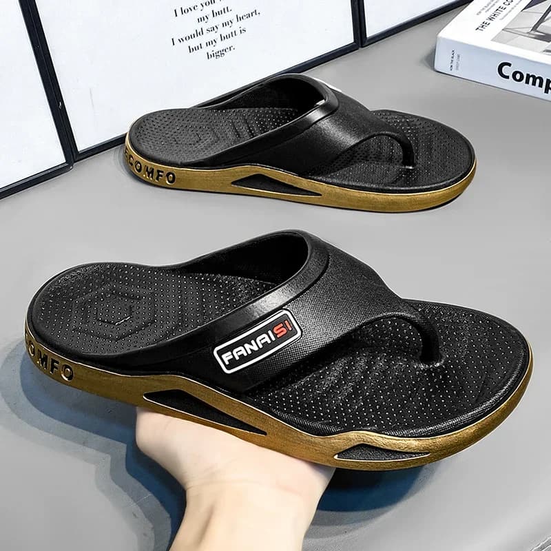Durable Flip-Flops For Men Breathable Comfortable Beach Sandals for Men Casual Shoes Flip-Flops Fashion Slippers for Outdoors