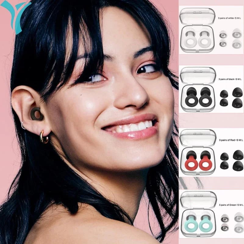 Tappi per Orecchie Riutilizzabili e Lavabili, Cuscinetti Auricolari Sostituibili in Silicone per Riduzione del Rumore, Nuoto, Sonno, Studio, Protezione Industriale