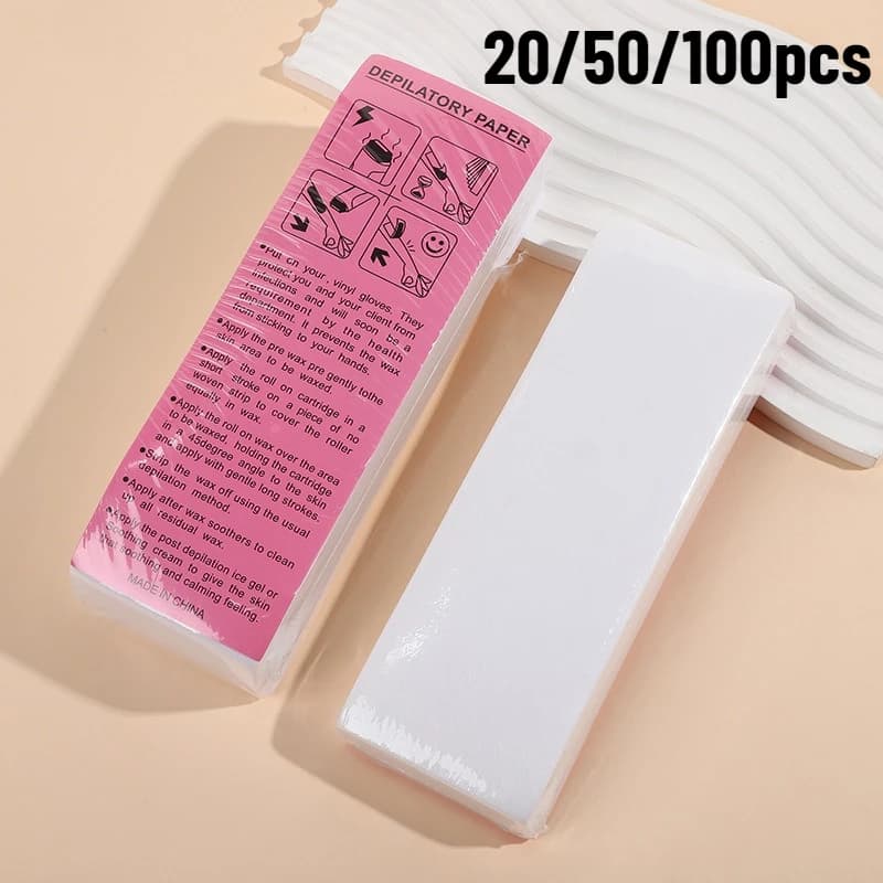 20 pz/50 pz 100 pz Rimozione Panno Per Il Corpo In Tessuto Rimuovere I Capelli Rotoli di Carta Cera Depilazione Di Alta Qualità Epilatore Cera Striscia di Carta