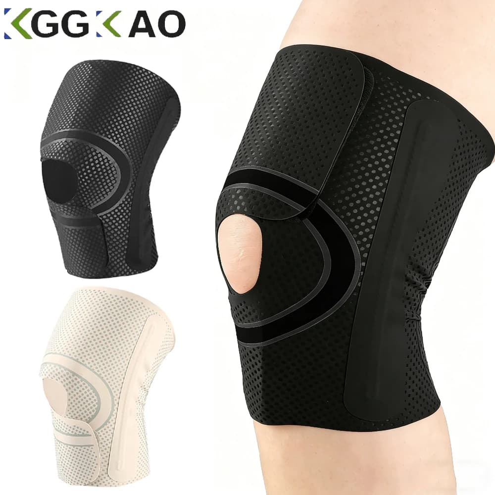 1 Pezzo Ginocchiera Sportiva Sottile a Compressione con Stabilizzatori Laterali, Supporto per Ginocchio per Lesioni al Menisco, Artrite, Corsa e Allenamento
