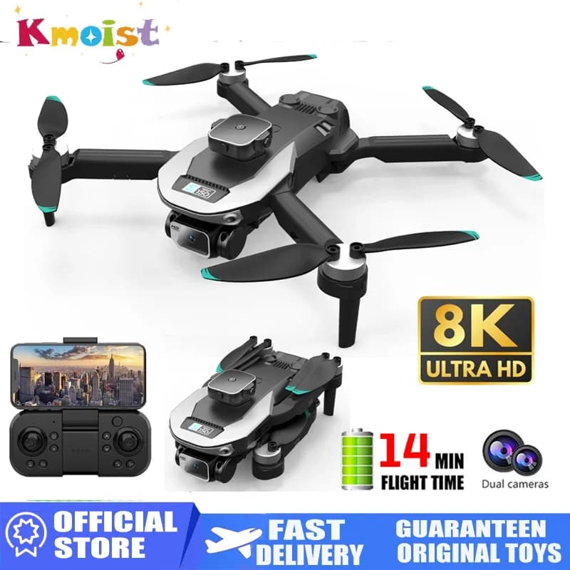 Elicottero RC S150 con Telecamera 8K, Wifi FPV, Quadricottero con Doppia Fotocamera, Motore Brushless, Elicotteri Telecomandati, Giocattolo Aereo