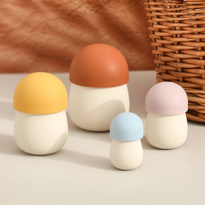 Baby Toy Silicone Mushroom Matryoshka Dolls Are Cute Mushroom Educational Soft Rubber Toys Specially Designed For Young Babies