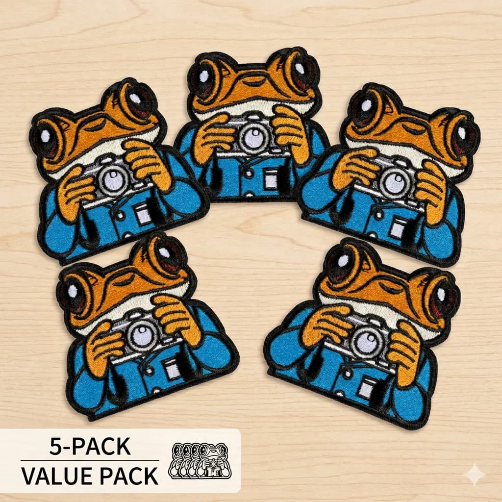 5 Pieces of Fun Frog Embroidery Patches, Iron-On Animal Embroidery Patches, Animal Clothing Patches, Suitable for Sewing Enthusiasts to Decorate T-Shirts, Hats, Backpacks, Jackets, Coats, and Pants DIY Personalized Decoration