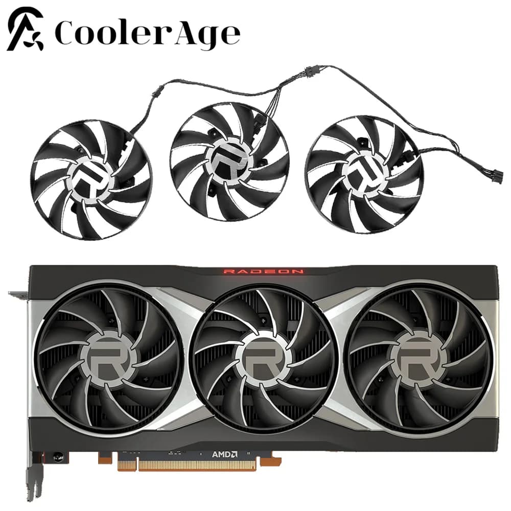 80MM AUB0812VD-00 GPU Cooler Fan Replacment For ASROCK AMD Radeon RX 6800/6800XT/6900XT 16G Graphics Video Cards Cooling Fans