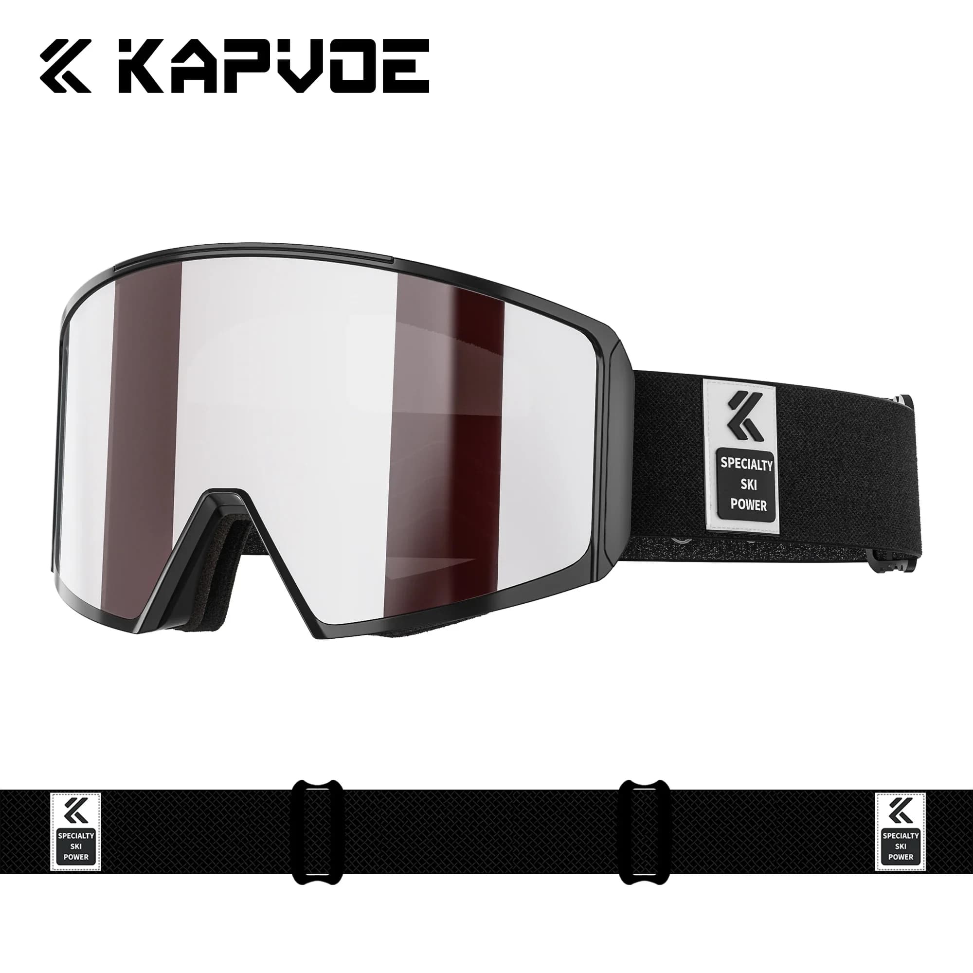KAPVOE Occhiali da neve Kit occhiali da sole da sci fotocromatici Occhiali UV400 Motoslitta Inverno Snowboard Maschera antiappannamento per uomo Donna Occhiali