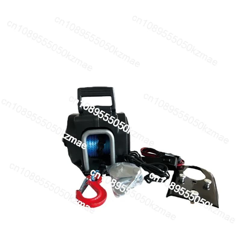 Verricello elettrico marino da 5000 libbre con fune in acciaio e corda in nylon, verricello di trazione marino 12V impermeabile e resistente alla pioggia