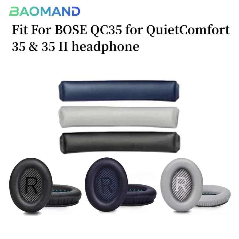 1 set Cuscinetti auricolari di ricambio Cuffie per BOSE QC35 per cuffie QuietComfort 35 e 35 II Fodera per cuscino auricolare in memory foam
