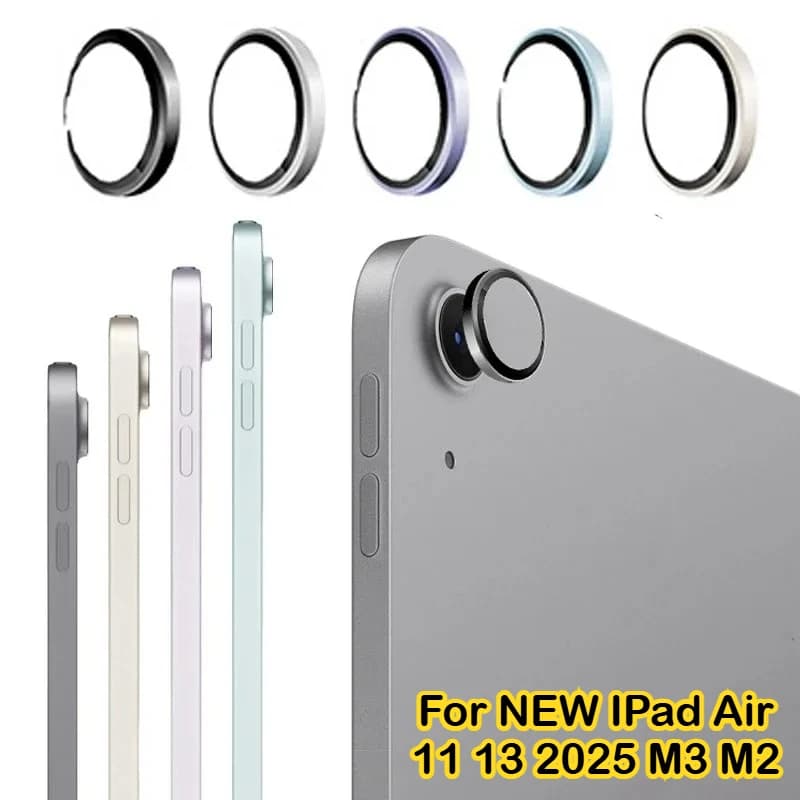 For New Apple IPad Air 11" 13 Inch M3 M2 2025 2024 Metal Camera Lens Cap Protectors for IPad A16 11th 10th Gen Camera Ring Glass