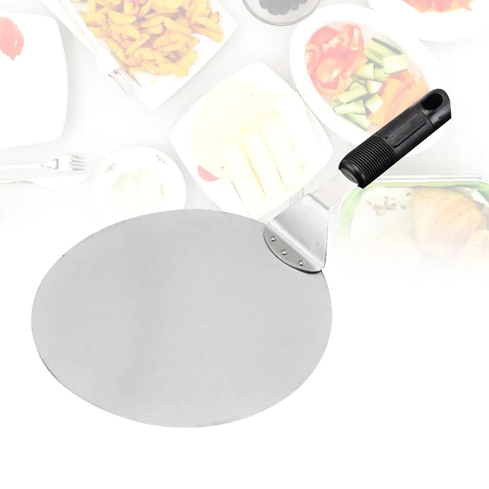 Professional Round Stainless Steel Pizza Shovel Cake Server Spatula Lifter Dishwasher Safe Easy Clean for Pizza Cake Tart