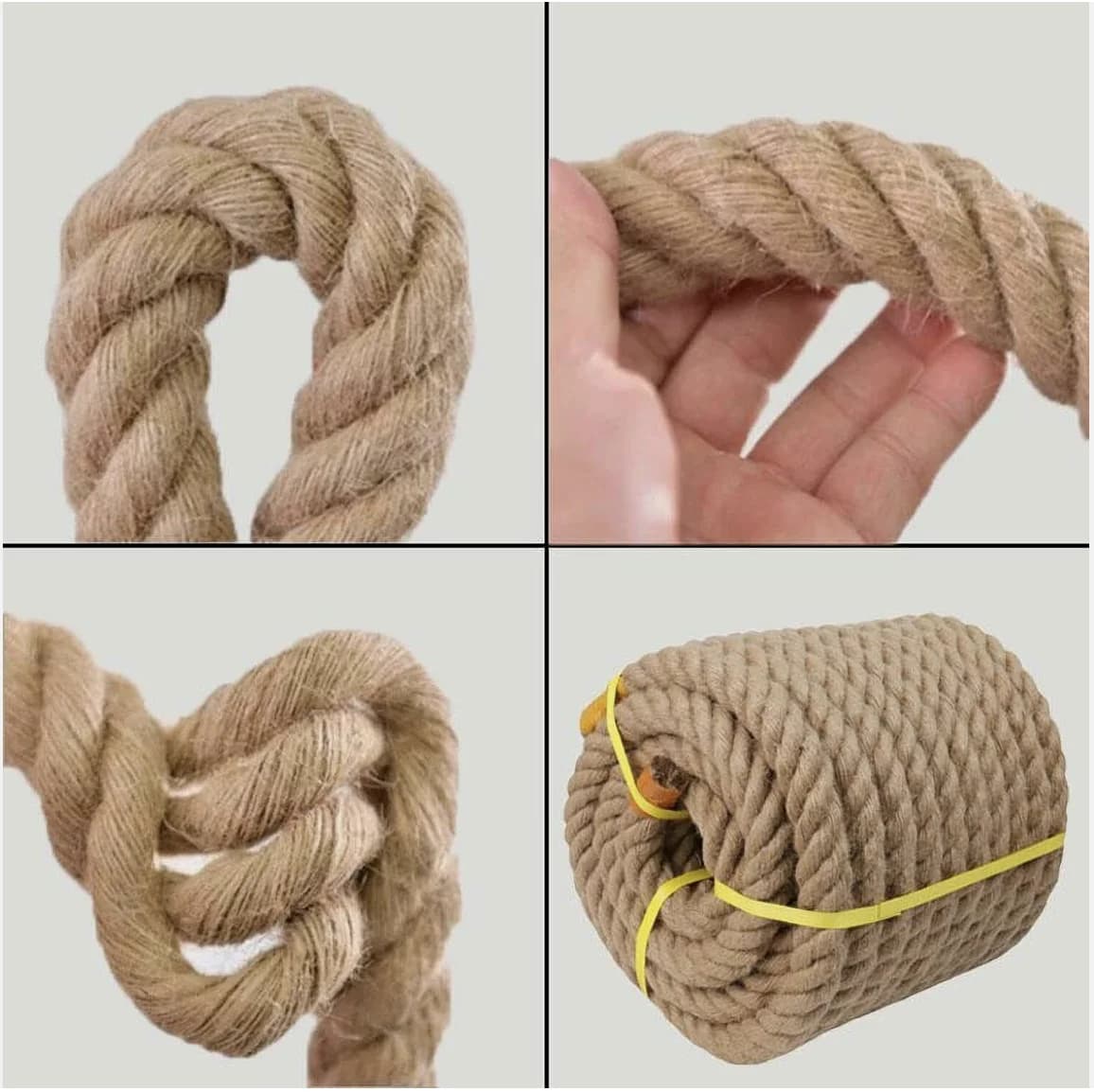 Corda di iuta Corda di canapa intrecciata da 12/14/16 mm per artigianato, arrampicata, ancora, amaca