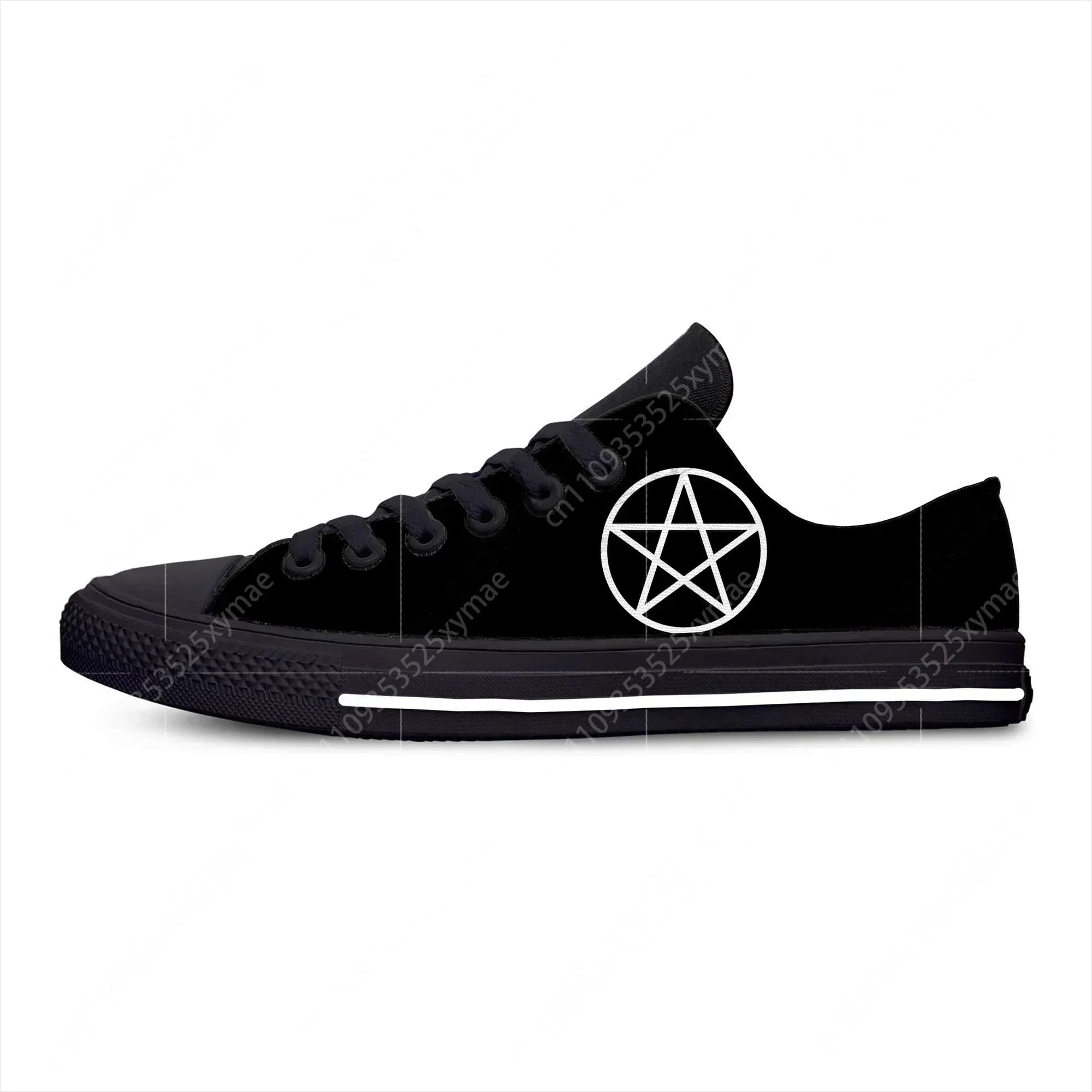 Scarpe Casual con Stampa 3D Pentagramma Gotico Occulto Satanico Horror, Leggere e Traspiranti, Sneakers Unisex