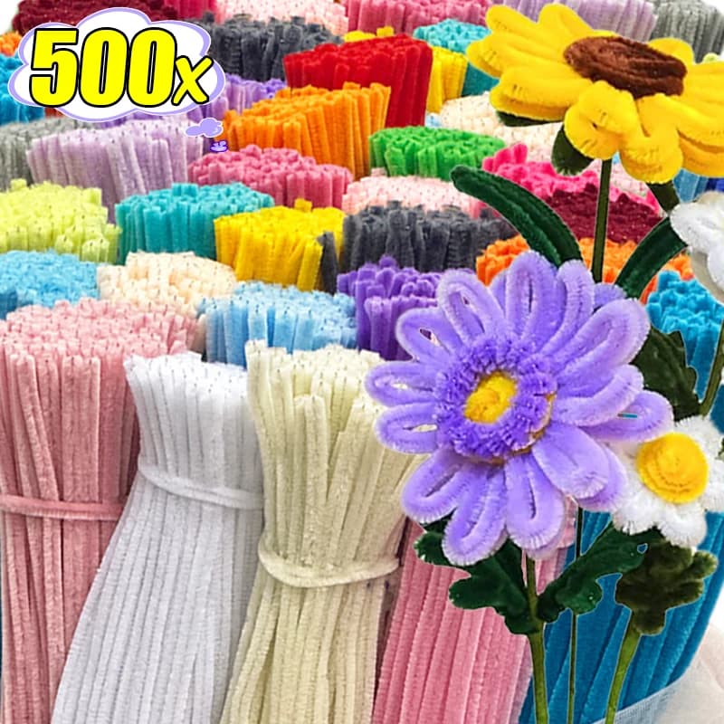 Tubo per stelo in ciniglia colorato Bambini Giocattoli creativi fai-da-te Bastoncini di ciniglia Detergenti Materiale educativo fatto a mano per la scuola materna Strisce di peluche