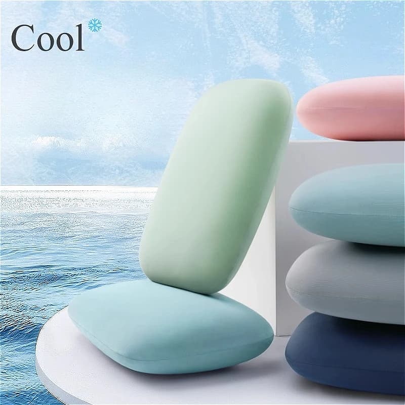 Cuscino da Viaggio in Memory Foam, Supporto Cervicale Ergonomico a Lento Ritorno per Aereo, Auto, Ufficio, Riposo e Sonno ​