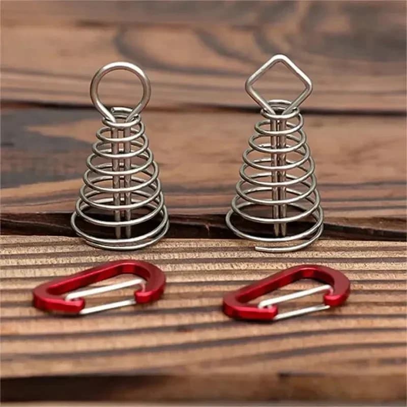 Outdoor camping octopus rope buckle Camping deck nail Fixed rope buckle for stainless steel curtain wooden hook spring wind horn