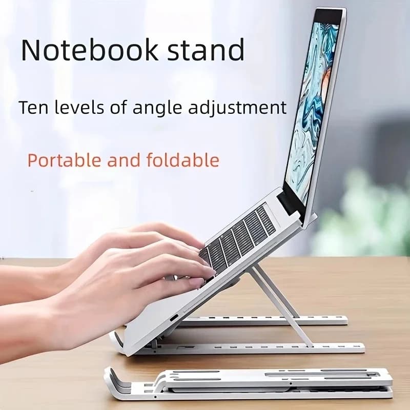 Supporto portatile in plastica per laptop: regolazione dell'angolo ergonomica, design leggero e durevole, organizzazione dello spazio di lavoro, uso per l'home office