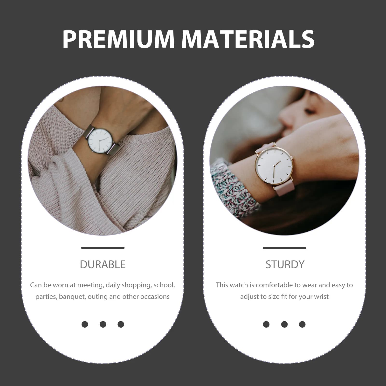 Orologio da polso da donna delicato, design elegante e semplice, materiale resistente, facile da regolare, regalo perfetto per amiche e famiglia.